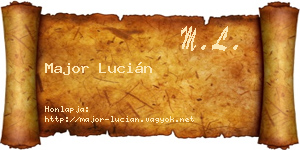 Major Lucián névjegykártya